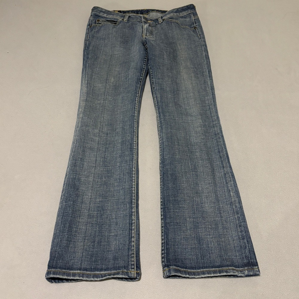 Lee Slim Fit Bootcut Jeans Blue Medium Wash Denim Low Rise Womens 28x30 Grunge